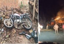 भीषण सडक़ हादसा: खड़े ट्रक से टकराई बाइक, 3 युवकों की मौत, गुस्साए ग्रामीणों ने फूंक दिया ट्रक