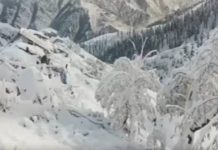 कश्मीर घाटी के ऊपरी इलाकों में सफेद चादरों से ढका गुलमर्ग, सोनमर्ग और गुरेज का इलाका